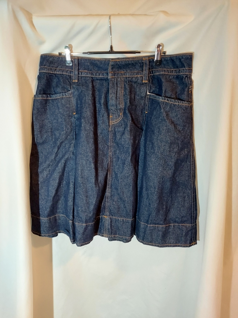 BDG Urban Outfitters Dark Wash Pleated Utility Denim A-Line Skirt Medium